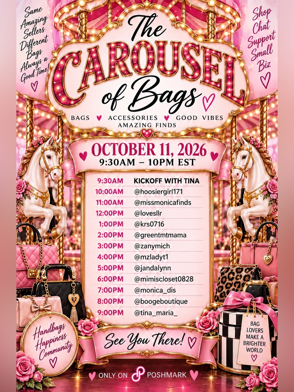 Carousel of Bags! 10/11/2026 9:30am-10pm EST - Picture 2 of 3